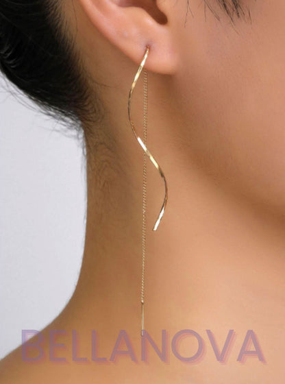 Brincos Flutuantes - Folheado a Ouro 18k + FRETE GRÁTIS