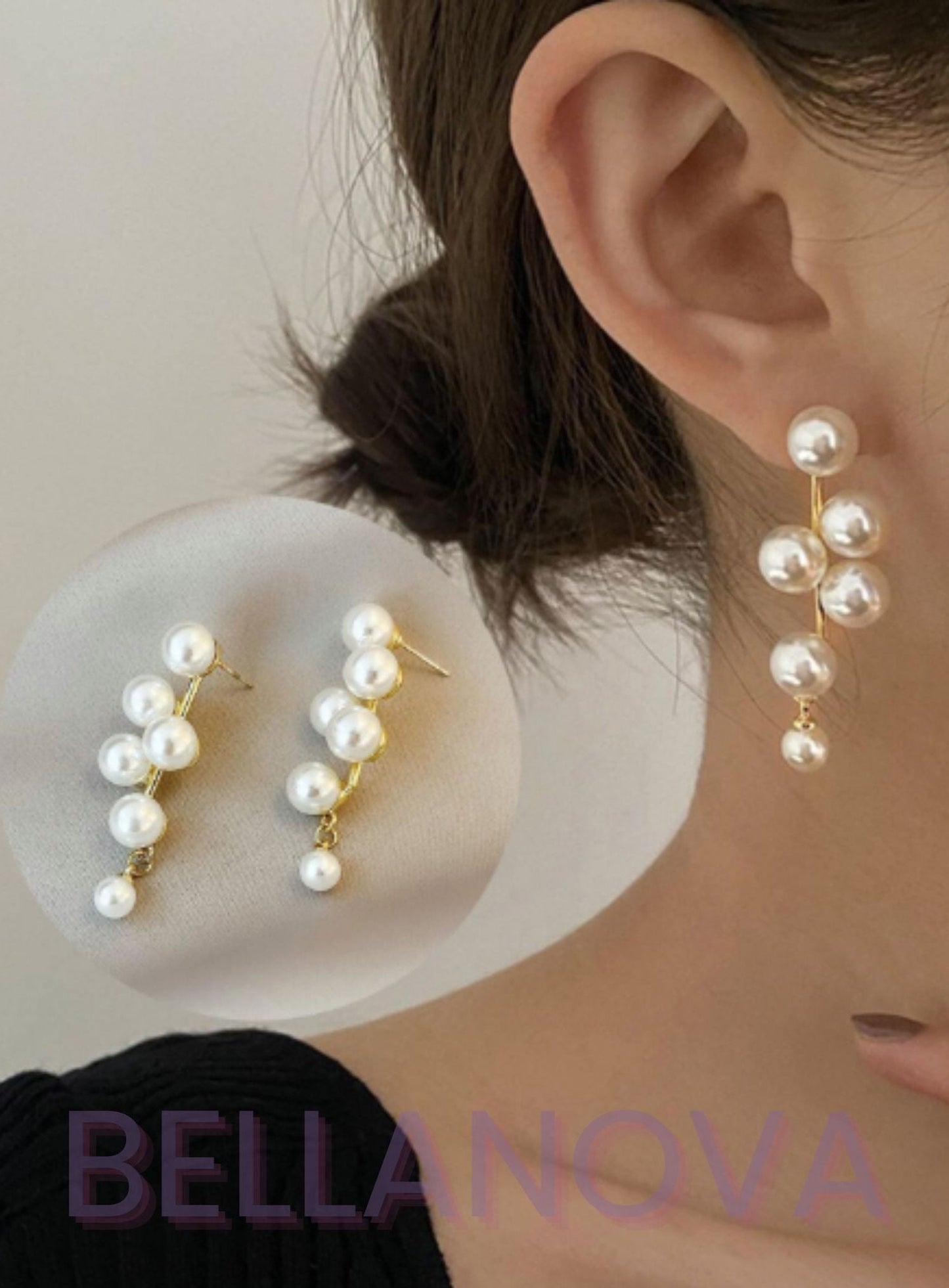 Brincos Pérolas Flutuantes - Folheado a Ouro 18k + FRETE GRÁTIS