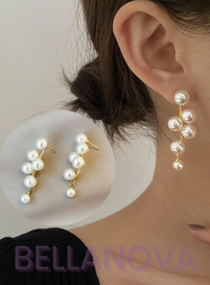 Brincos Pérolas Flutuantes - Folheado a Ouro 18k + FRETE GRÁTIS