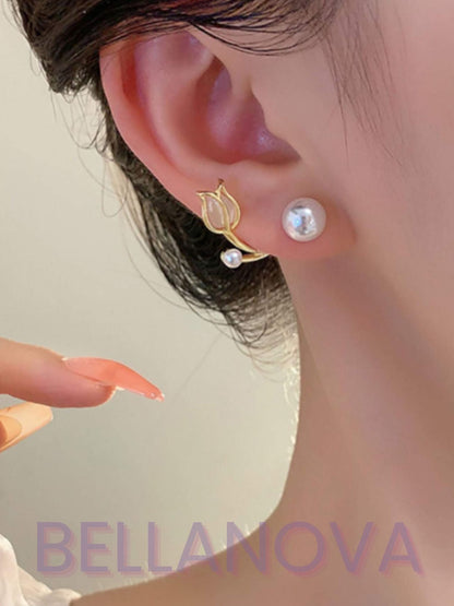Brincos 2 em 1 Roses - Folheado a Ouro 18k + FRETE GRÁTIS