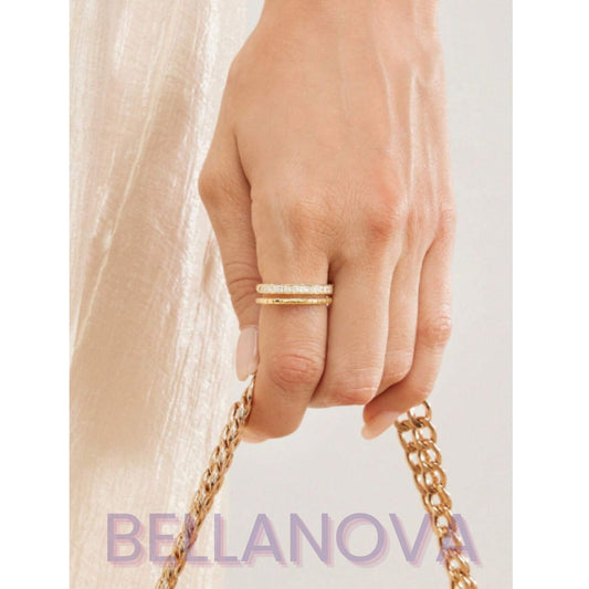 FILIPPA MONTEIRO X BELLA NOVA | Anel Ajustável Swarovski - Folheado a Ouro 18K+ FRETE GRÁTIS