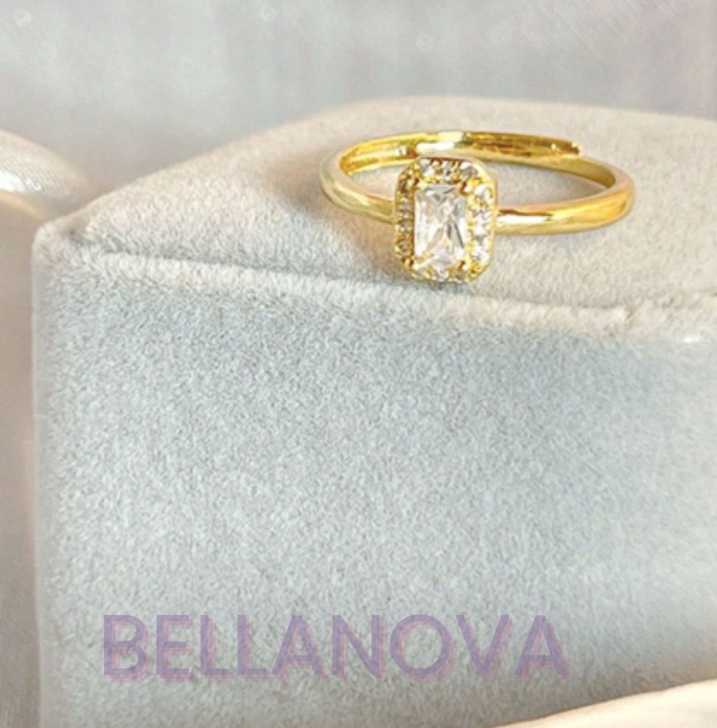 OLIVIA PADANO X BELLA NOVA | Anel Princesa Swarovski Ajustável - Folheado a Ouro 24k+ FRETE GRÁTIS
