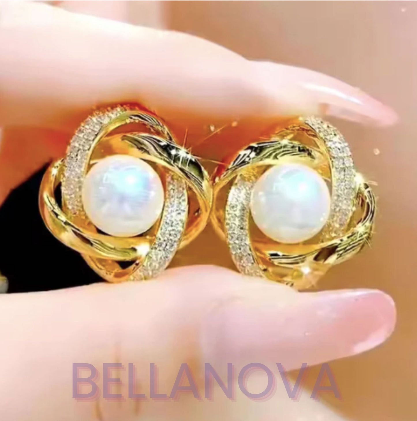 Brincos Roses Zircônias - Folheado a Ouro 18k + FRETE GRÁTIS
