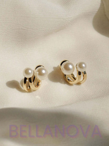 Brinco 2 em 1 Pérolas - Folheado a Ouro 18k+ FRETE GRÁTIS