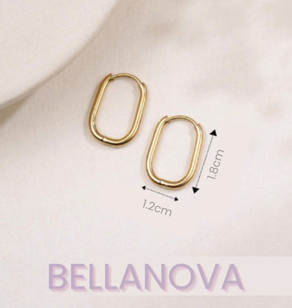 OLIVIA PADANO X BELLA NOVA | Brincos Oval - Folheado a Ouro 24k+ FRETE GRÁTIS