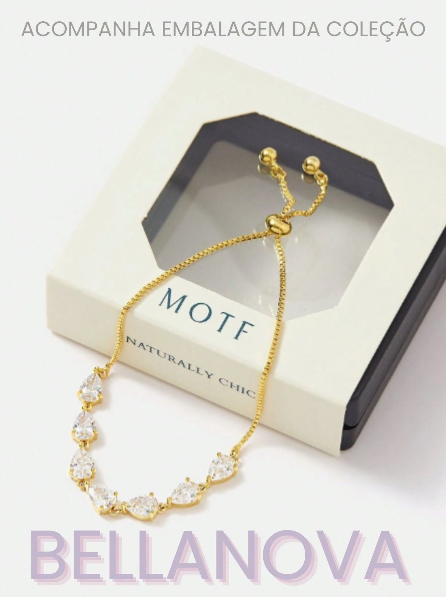 FILIPPA MONTEIRO X BELLA NOVA | Pulseira Swarovski - Folheado a Ouro 18k+ FRETE GRÁTIS