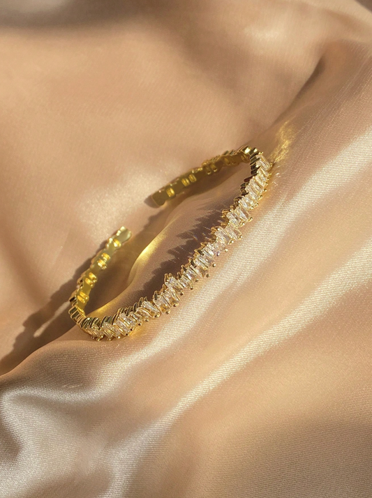 [NOVO] Bracelete Classic Swarovski™- Cravejado com Zircônias - Folheado a Ouro 18k + FRETE GRÁTIS