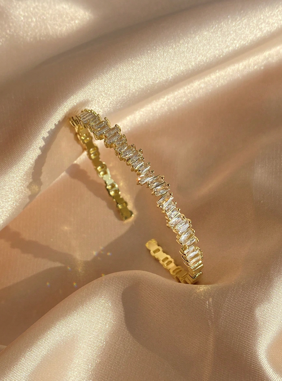[NOVO] Bracelete Classic Swarovski™- Cravejado com Zircônias - Folheado a Ouro 18k + FRETE GRÁTIS