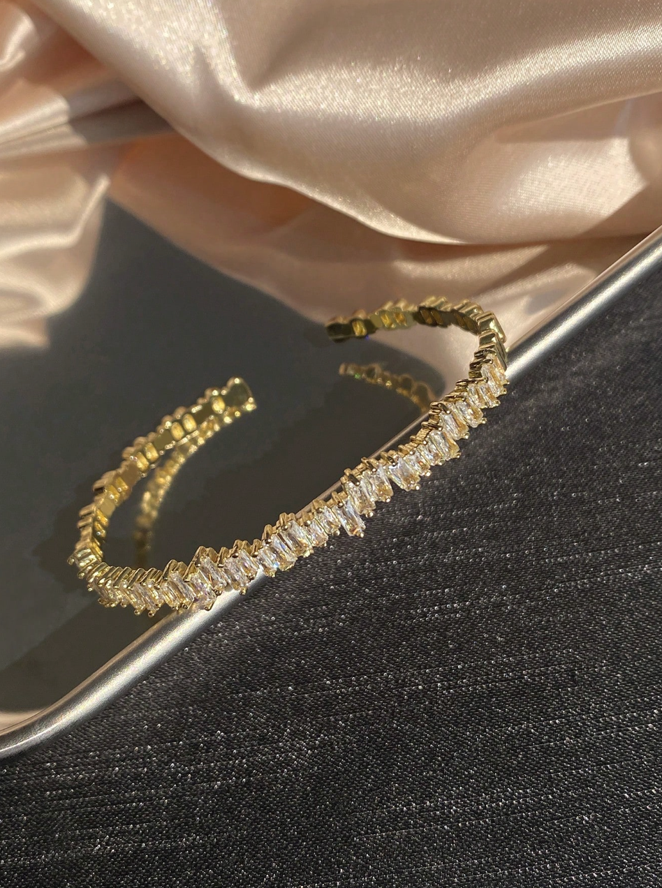 [NOVO] Bracelete Classic Swarovski™- Cravejado com Zircônias - Folheado a Ouro 18k + FRETE GRÁTIS