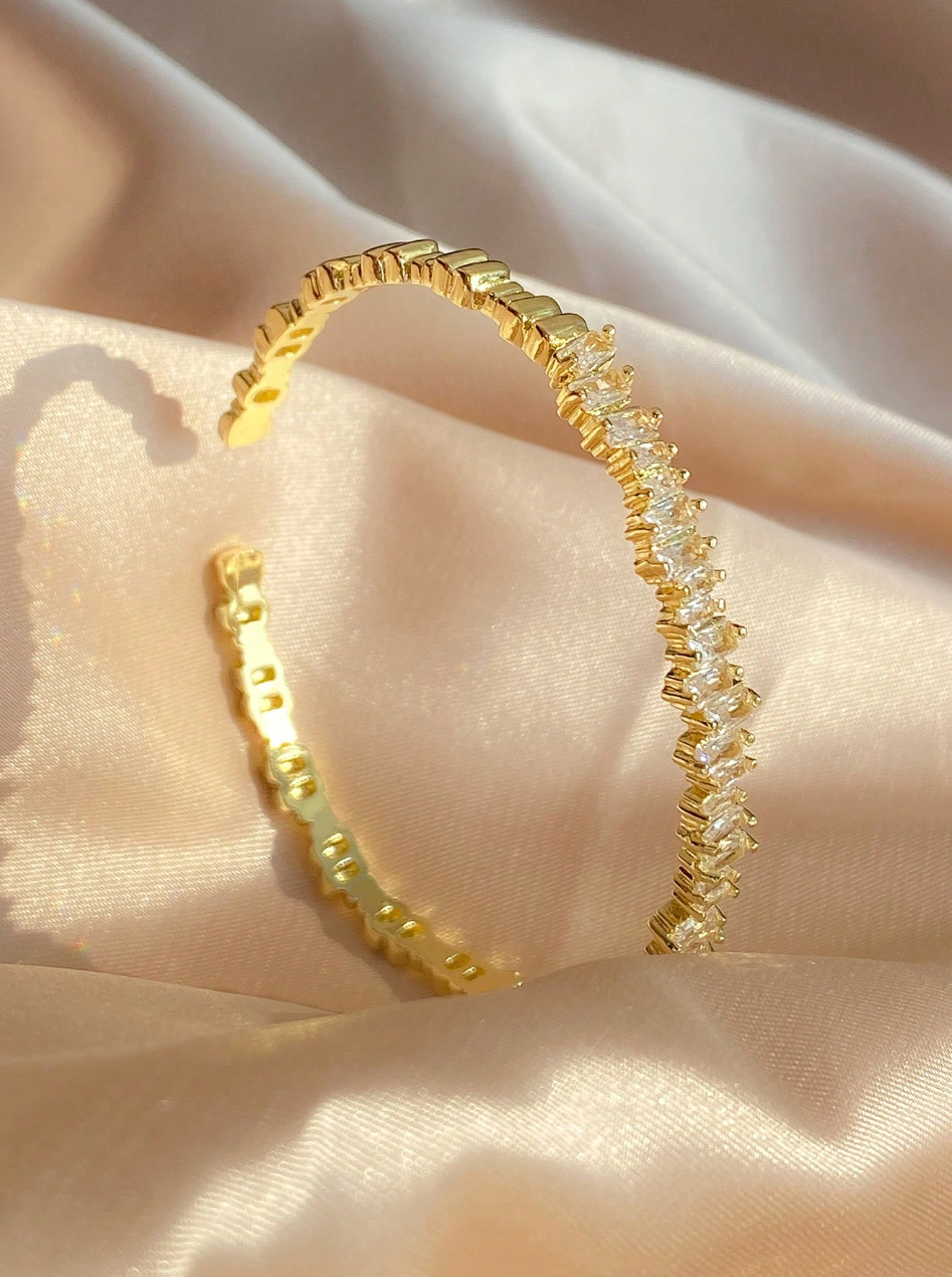 [NOVO] Bracelete Classic Swarovski™- Cravejado com Zircônias - Folheado a Ouro 18k + FRETE GRÁTIS