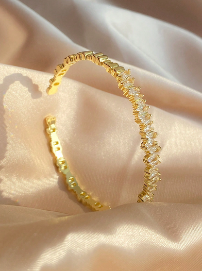 [NOVO] Bracelete Classic Swarovski™- Cravejado com Zircônias - Folheado a Ouro 18k + FRETE GRÁTIS
