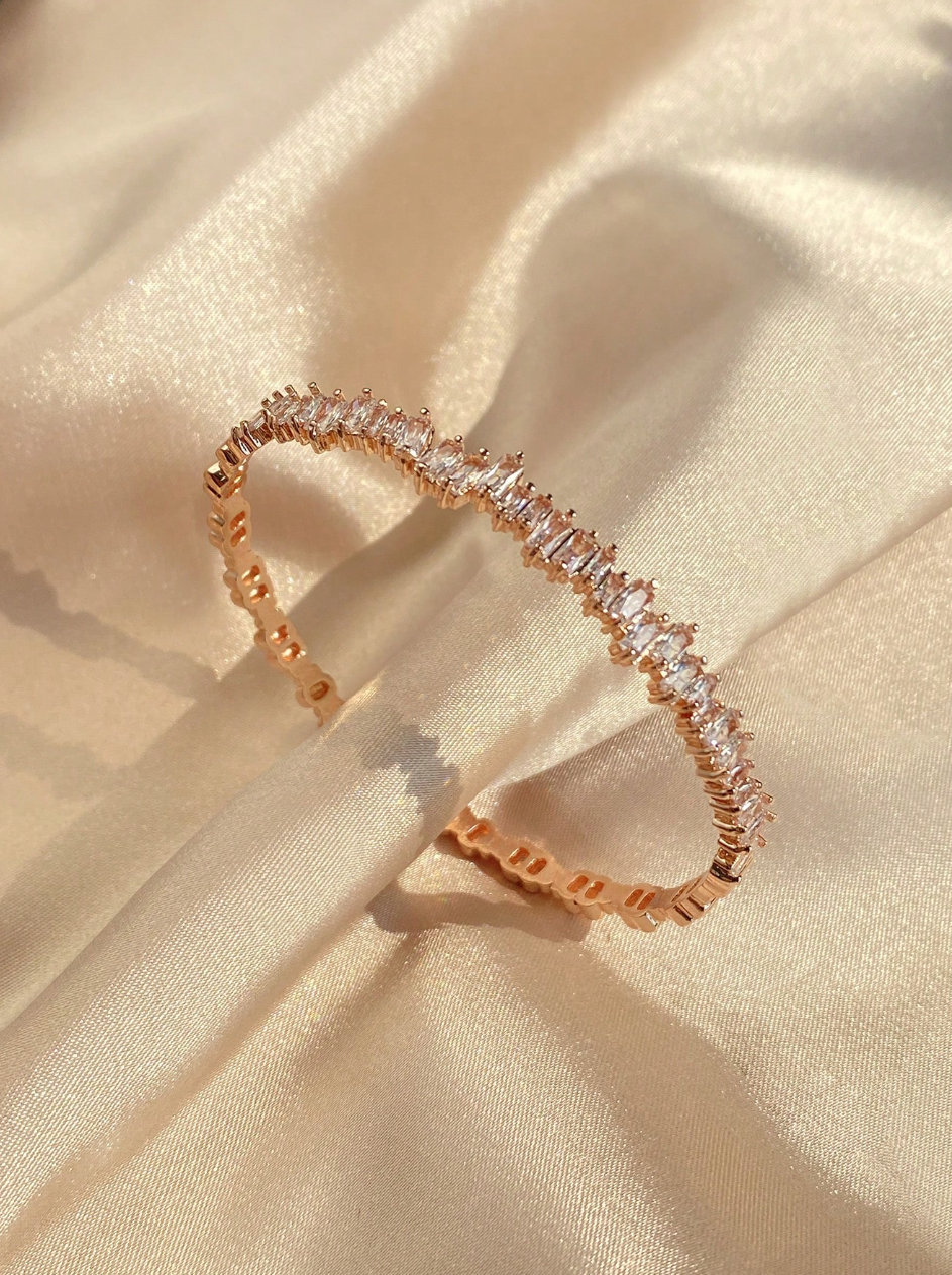 [NOVO] Bracelete Classic Swarovski™- Cravejado com Zircônias - Folheado a Ouro 18k + FRETE GRÁTIS