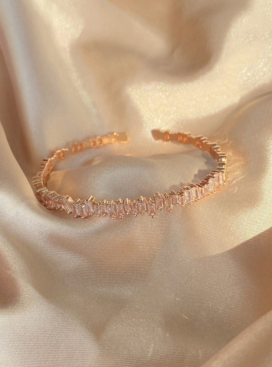 [NOVO] Bracelete Classic Swarovski™- Cravejado com Zircônias - Folheado a Ouro 18k + FRETE GRÁTIS