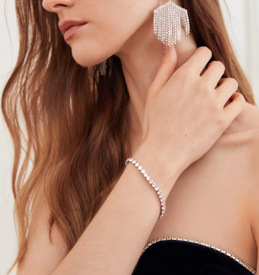 [NOVO] Bracelete Bridge Swarovski™- Cravejado com Zircônias - Folheado a Ouro 18k + FRETE GRÁTIS
