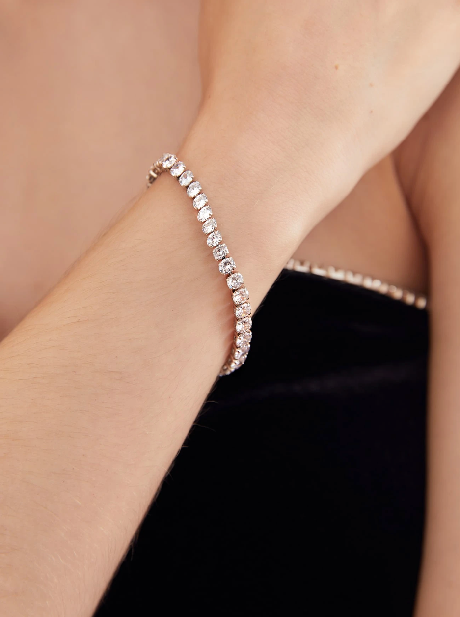 [NOVO] Bracelete Bridge Swarovski™- Cravejado com Zircônias - Folheado a Ouro 18k + FRETE GRÁTIS