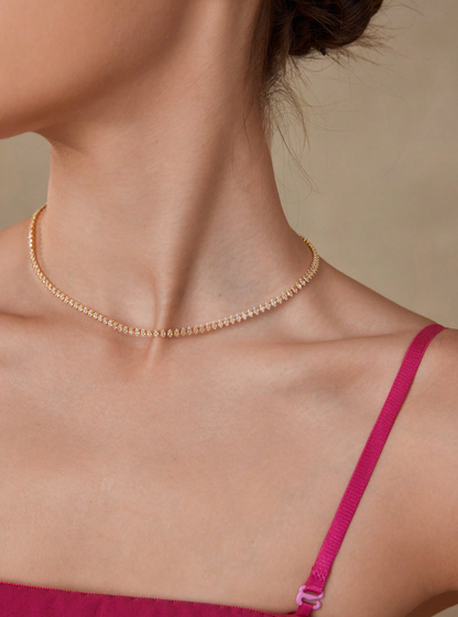 [NOVO] Colar Bridge Swarovski™- Cravejado com Zircônias - Folheado a Ouro 18k + FRETE GRÁTIS