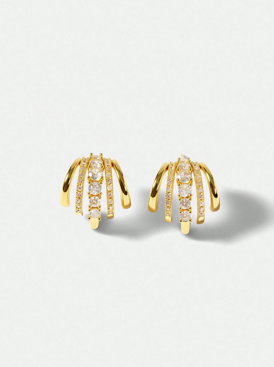 [NOVO] Brinco Liz Swarovski™- Folheado a Ouro 18k + FRETE GRÁTIS