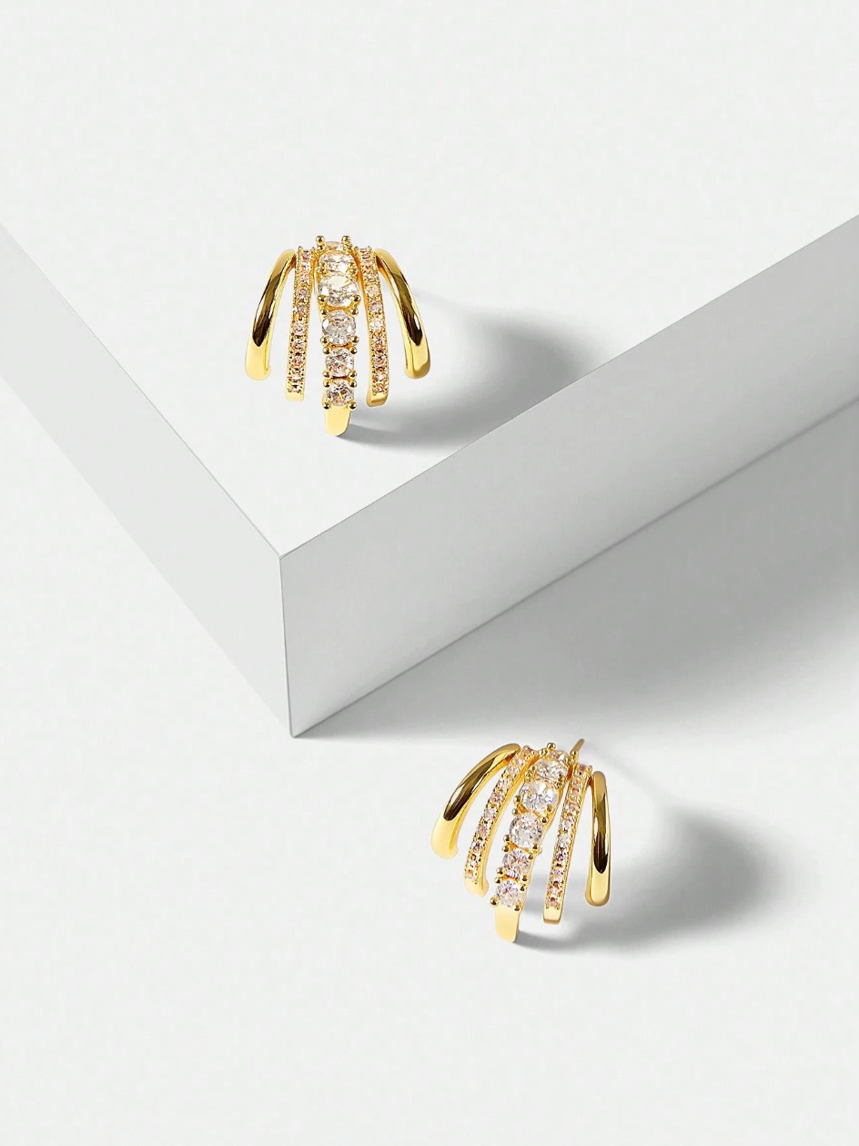 [NOVO] Brinco Liz Swarovski™- Folheado a Ouro 18k + FRETE GRÁTIS