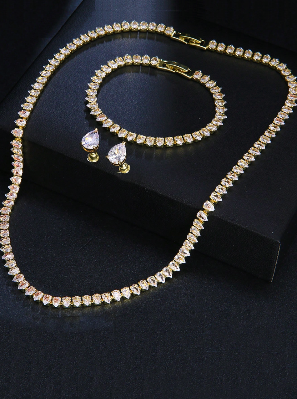 [NOVO] Kit 4pçs Crystal Royale Swarovski™ - Folheado a Ouro 18k + FRETE GRÁTIS