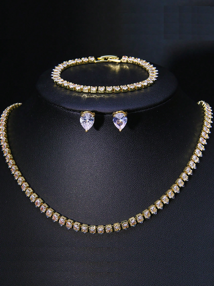 [NOVO] Kit 4pçs Crystal Royale Swarovski™ - Folheado a Ouro 18k + FRETE GRÁTIS