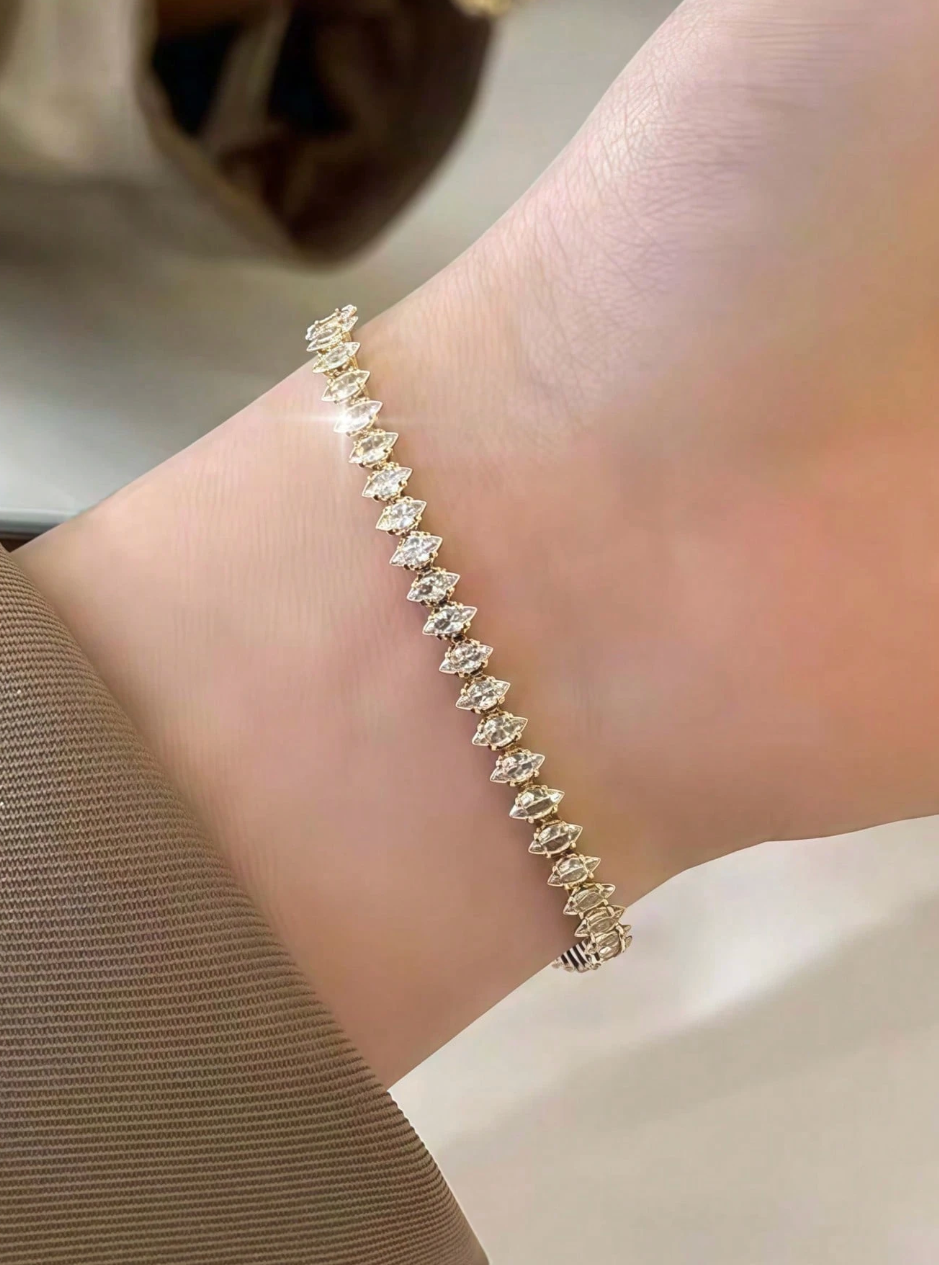 [NOVO] Bracelete Milano Swarovski™- Cravejado com Zircônias - Folheado a Ouro 18k + FRETE GRÁTIS