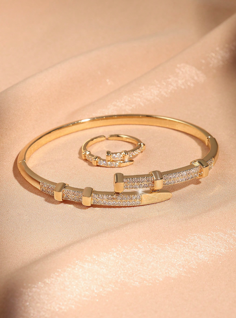 [NOVO] Kit 2pçs Portofino Swarovski™ - Folheado a Ouro 18k + FRETE GRÁTIS