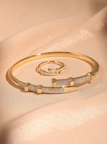 [NOVO] Kit 2pçs Portofino Swarovski™ - Folheado a Ouro 18k + FRETE GRÁTIS