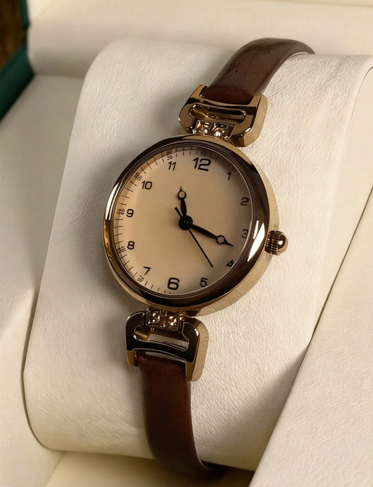 Relógio Clássico Minimalista - Folheado a Ouro 18K+ FRETE GRÁTIS