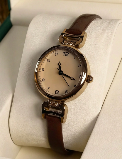 Relógio Clássico Minimalista - Folheado a Ouro 18K+ FRETE GRÁTIS