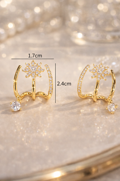 Brincos 3 Pontas™ - Folheado a Ouro 18k + FRETE GRÁTIS
