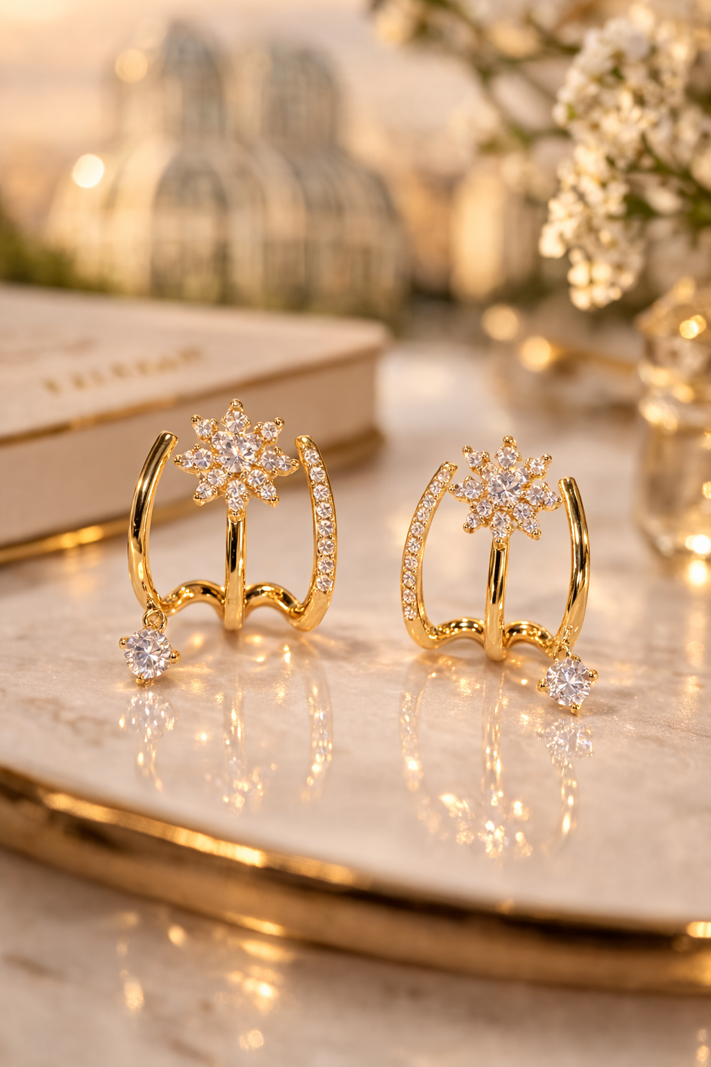 Brincos 3 Pontas™ - Folheado a Ouro 18k + FRETE GRÁTIS