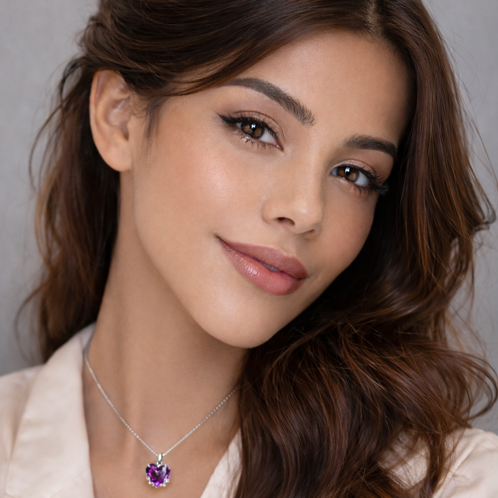 OLIVIA PADANO X BELLA NOVA | Gargantilha Coração Encantado Roxo - Folheado a Ouro 24k+ FRETE GRÁTIS