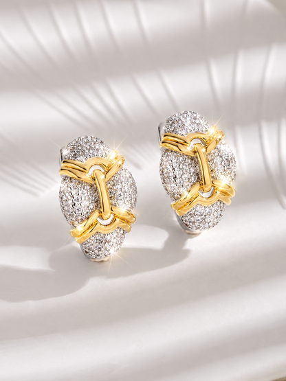 [NOVO] Brincos Capri Swarovski™- Cravejado com Zircônias - Folheado a Ouro 18k + FRETE GRÁTIS