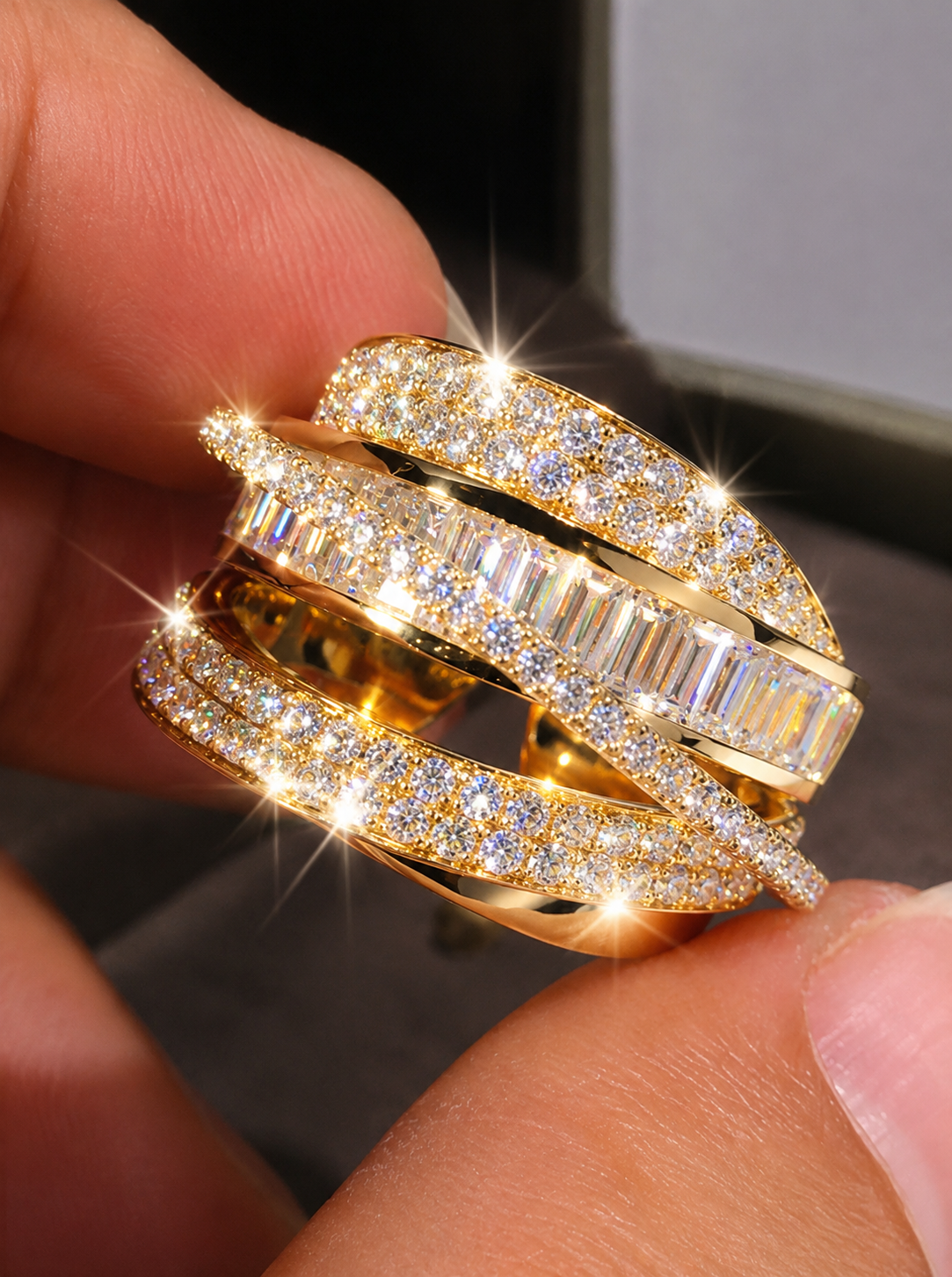 [NOVO] Anel Amalfi Swarovski™ - Folheado a Ouro 18k + FRETE GRÁTIS